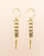 Hängeohrringe mit White Moonstone in Goldoptik - Blossom Hair & Fashion