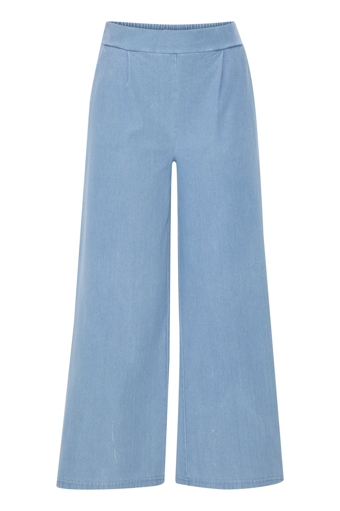 Hellblaue Damenhose mit weitem Bein und Stretchanteil - Blossom Hair & Fashion