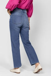 High - Waist Jeans mit geradem Bein aus Baumwolle - Blossom Hair & Fashion