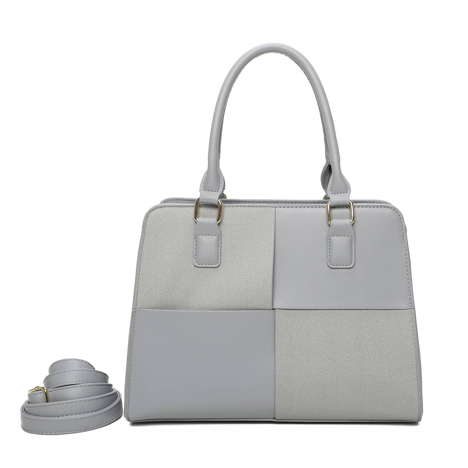 Himmelblaue Handtasche aus zwei Materialien - Blossom Hair & Fashion