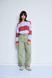 Hose in Grün mit Gürtel im Loose Fit - Blossom Hair & Fashion