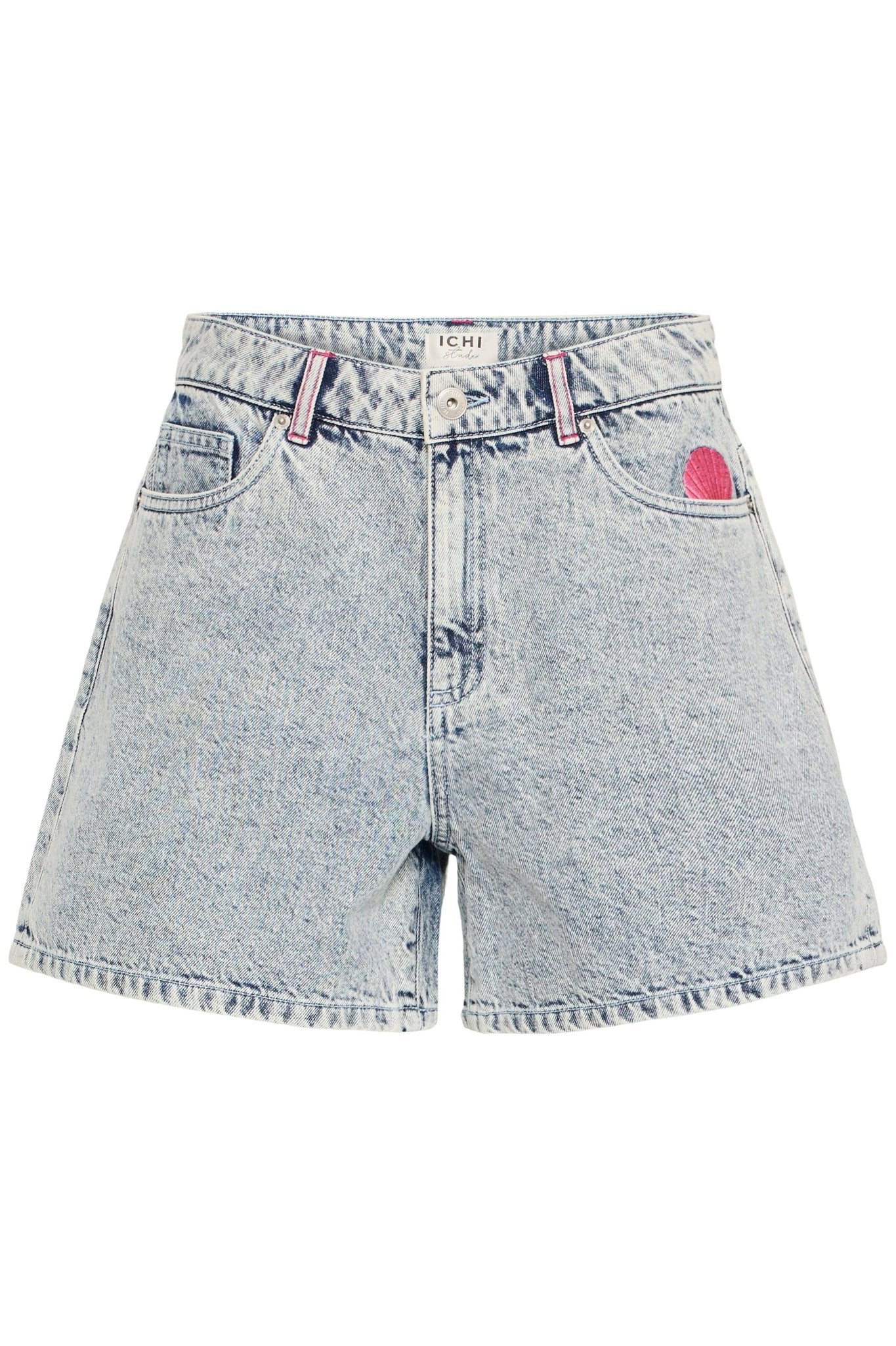 Jeansshorts mit Stickerei in Hellblau - Blossom Hair & Fashion