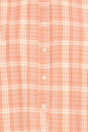 Karierte Loose Fit Bluse in Apricot - Blossom Hair & Fashion