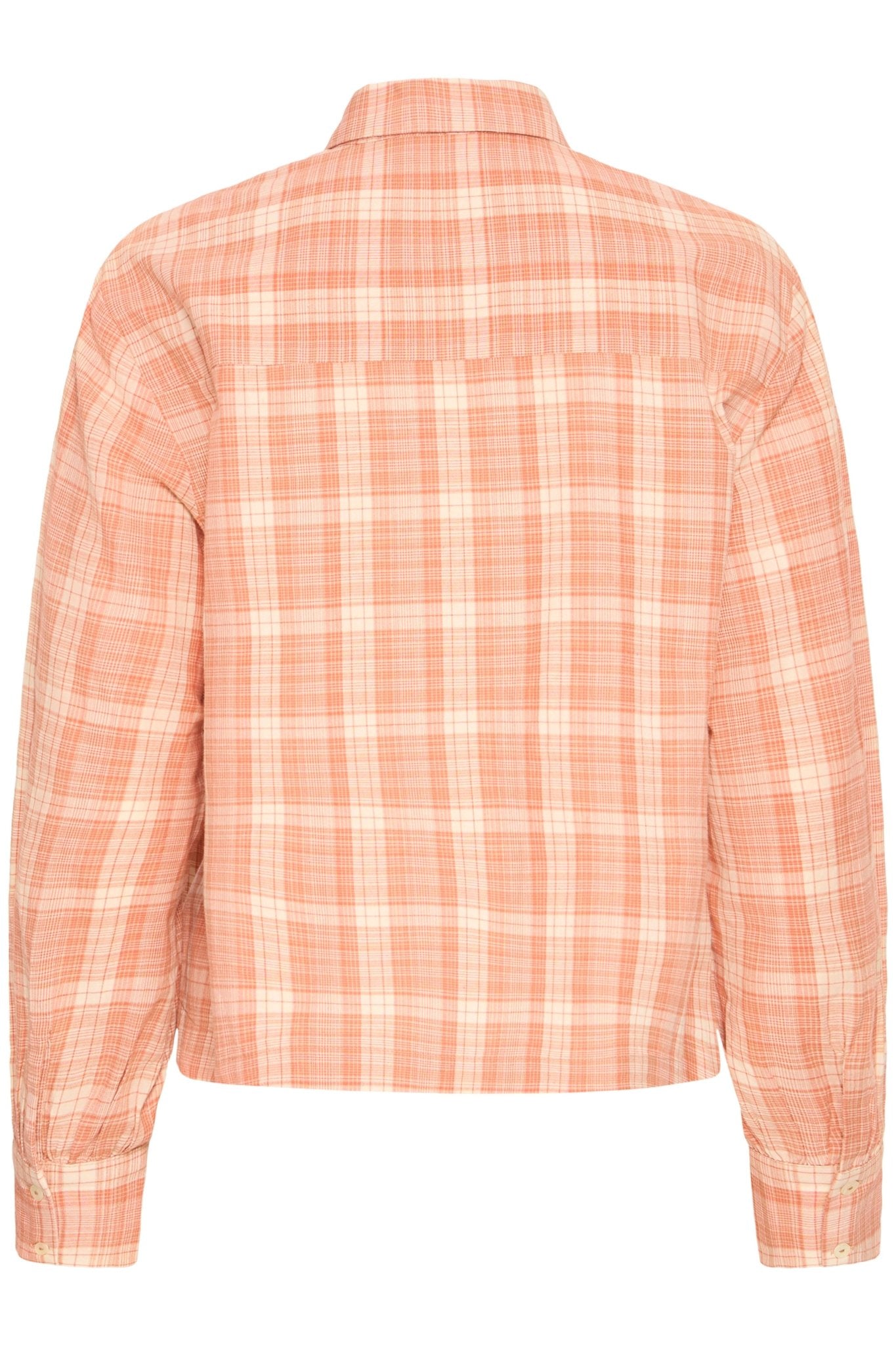 Karierte Loose Fit Bluse in Apricot - Blossom Hair & Fashion