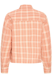 Karierte Loose Fit Bluse in Apricot - Blossom Hair & Fashion