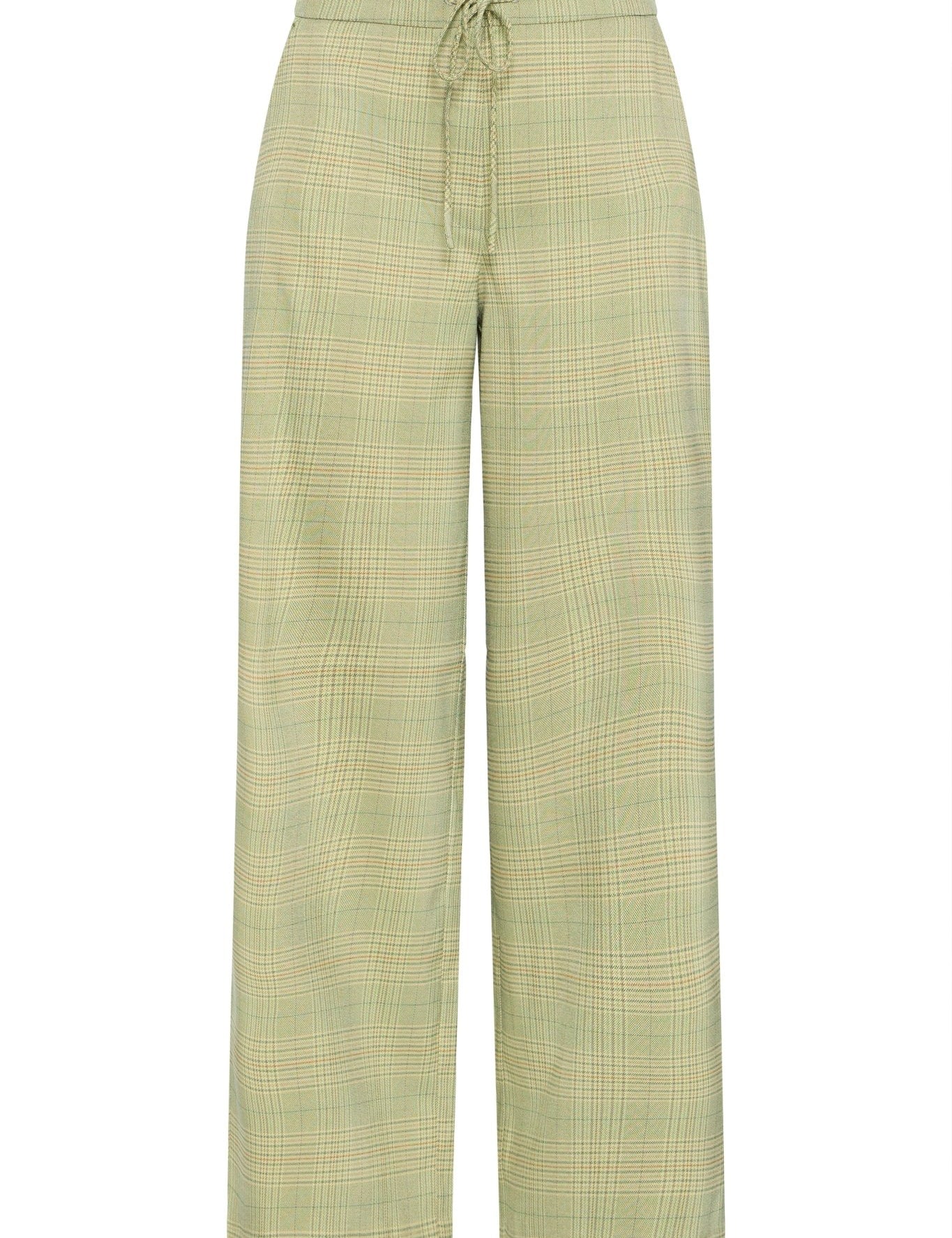 Karohose mit elastischem Bund in Grün im Regular Fit - Blossom Hair & Fashion