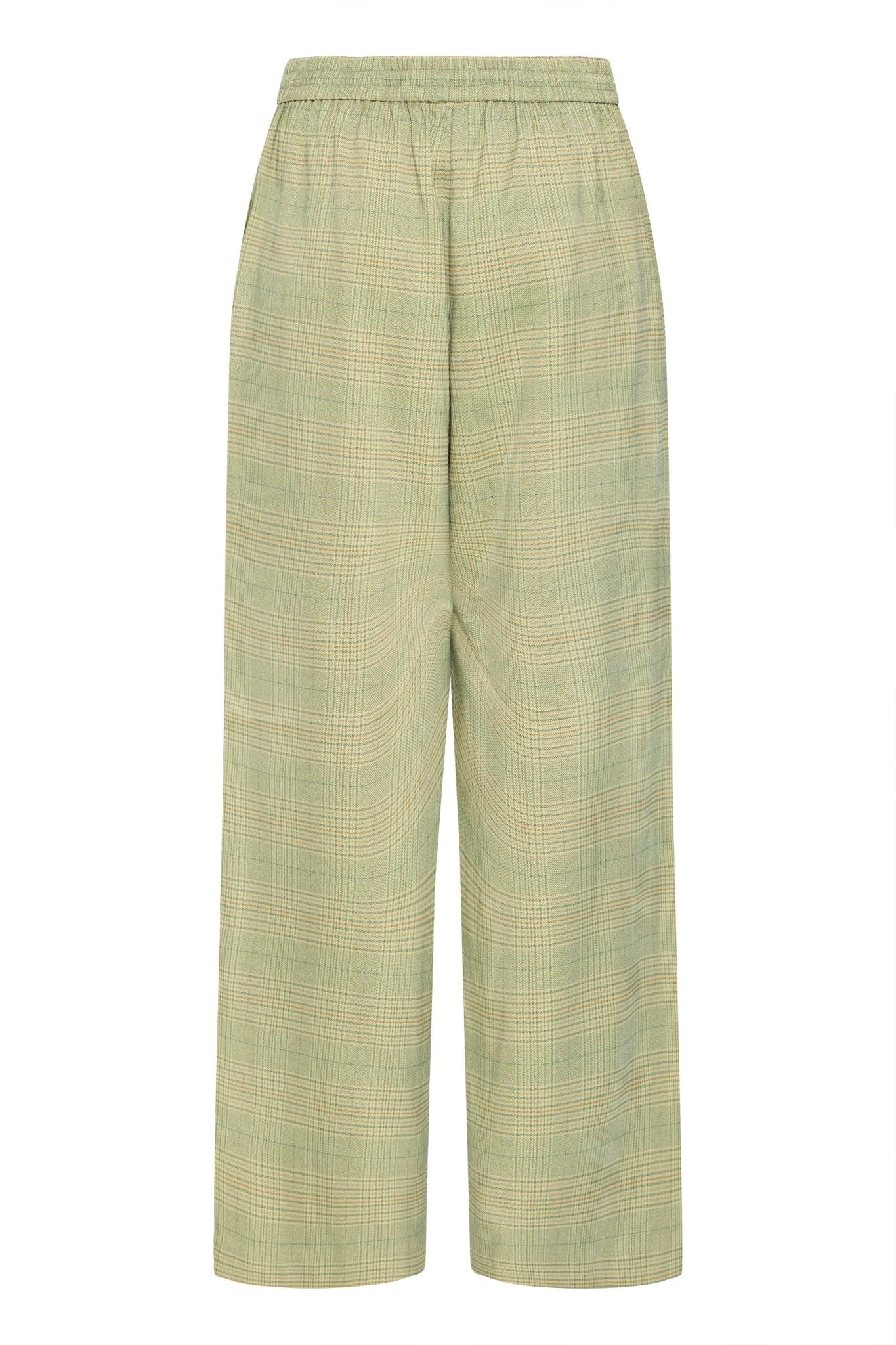 Karohose mit elastischem Bund in Grün im Regular Fit - Blossom Hair & Fashion