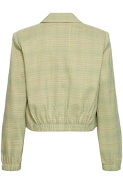 Kurz geschnittener Karoblazer in Grün im Loose Fit - Blossom Hair & Fashion