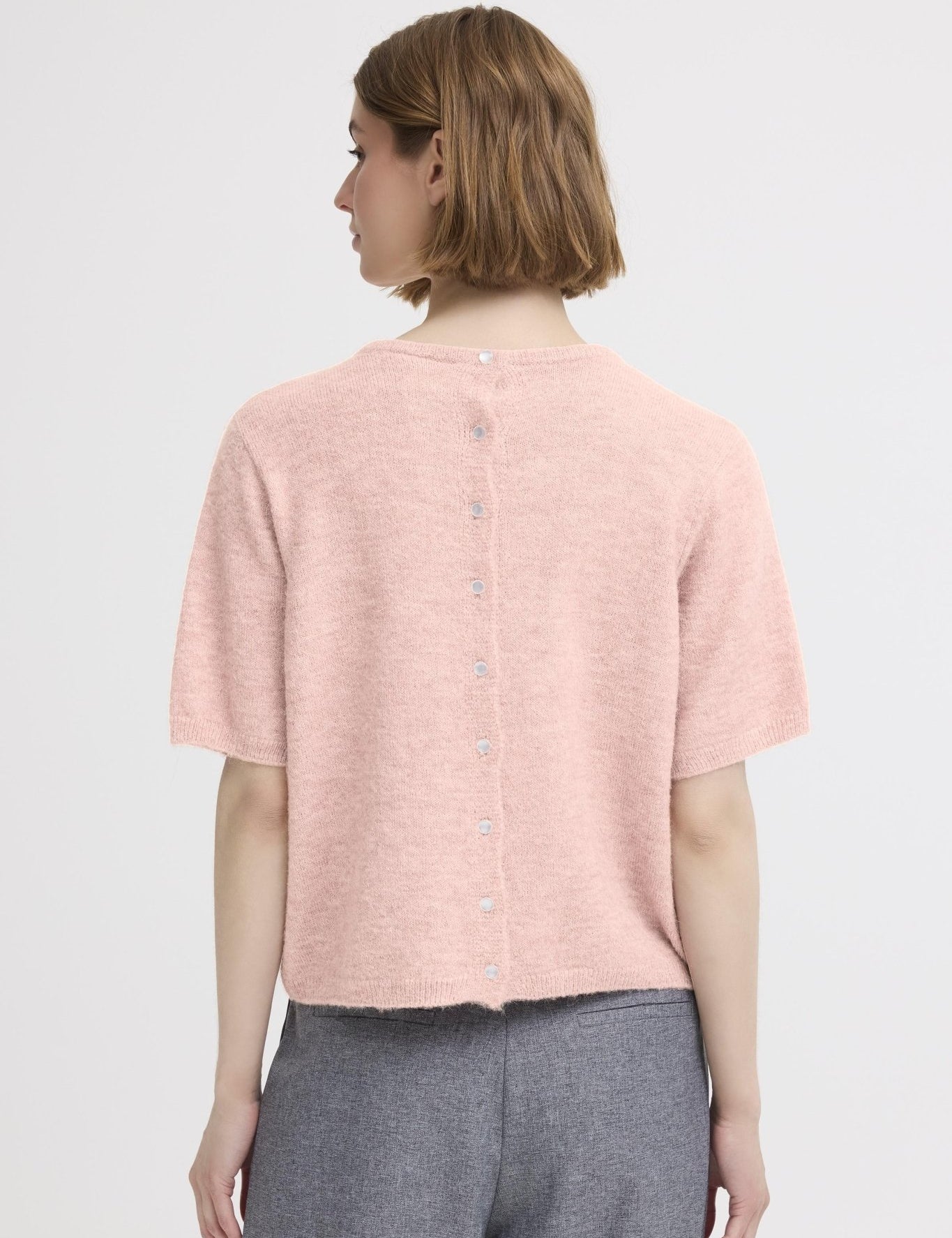 Kurzarm - Pullover mit Knopfleiste hinten - Blossom Hair & Fashion