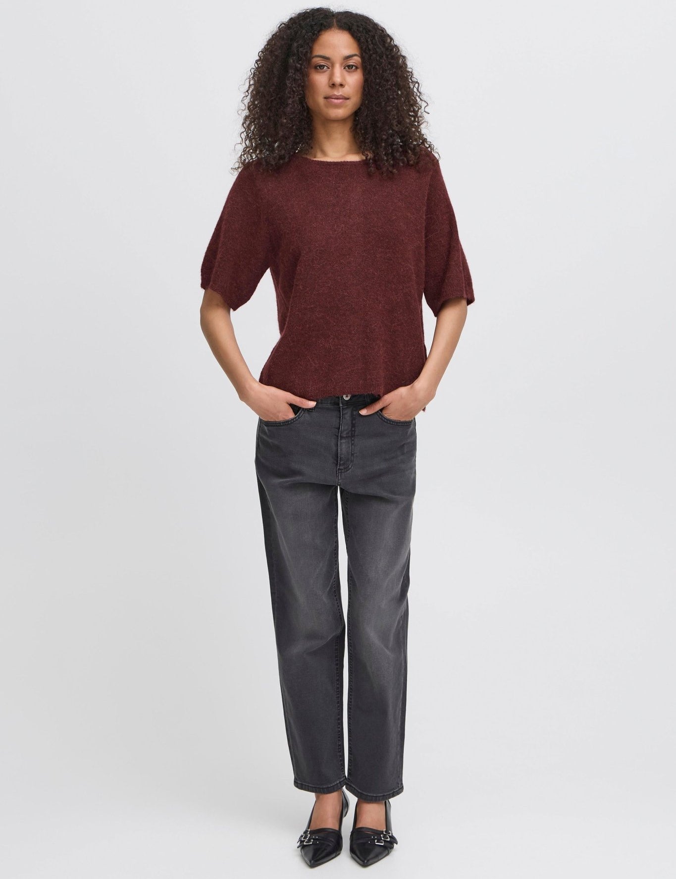 Kurzarm - Pullover mit Knopfleiste hinten - Blossom Hair & Fashion