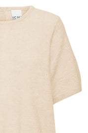 Kurzarm Strickpullover Dunkelgrau oder Beige Baumwolle - Blossom Hair & Fashion