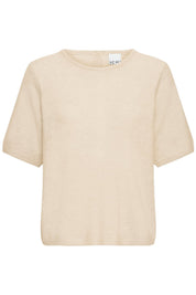 Kurzarm Strickpullover Dunkelgrau oder Beige Baumwolle - Blossom Hair & Fashion