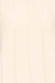 Kurzarm Strickshirt mit feiner Struktur in Creme - Blossom Hair & Fashion