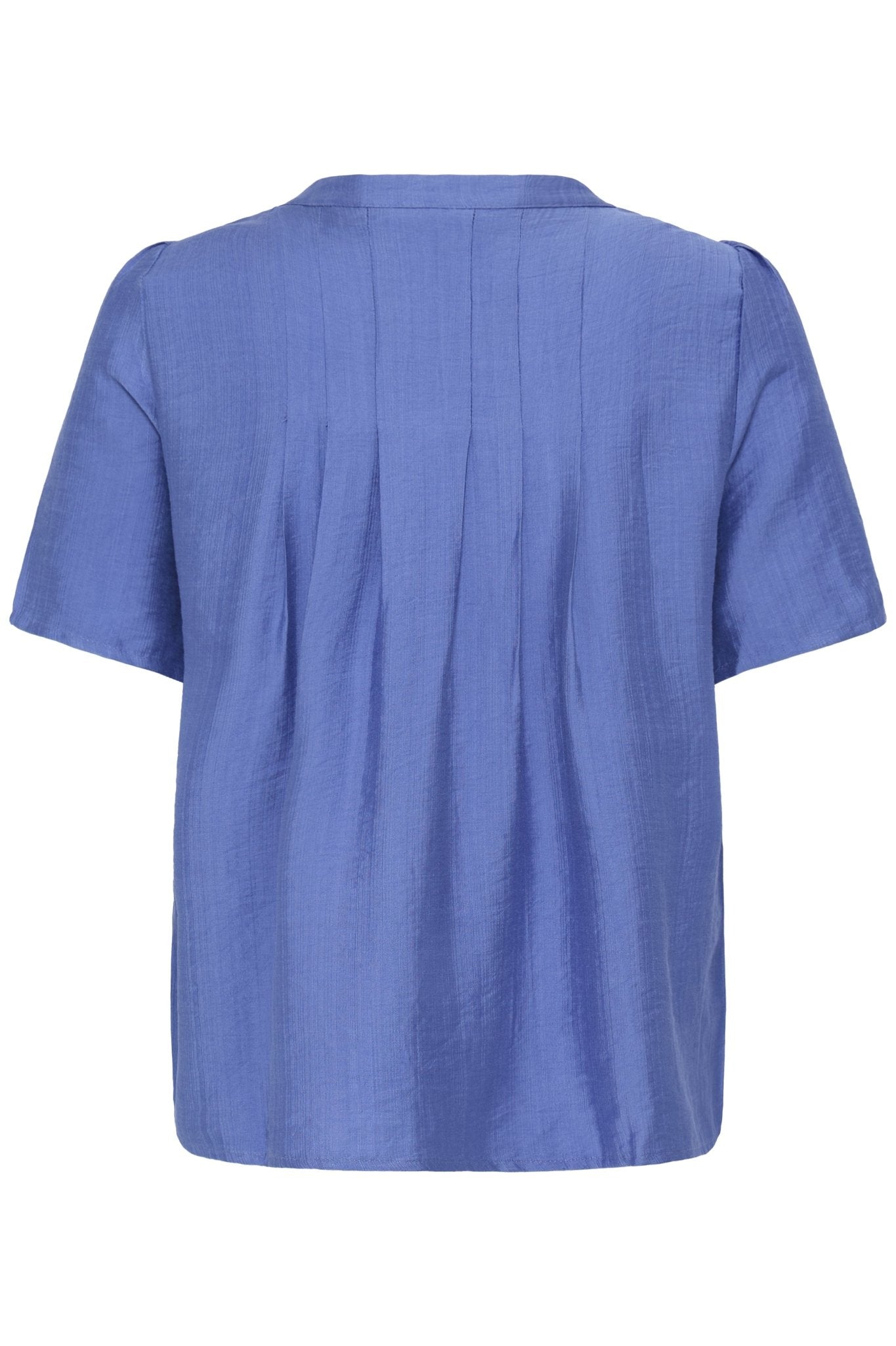 Kurzarmbluse mit Biesen in Blau oder Schwarz - Blossom Hair & Fashion