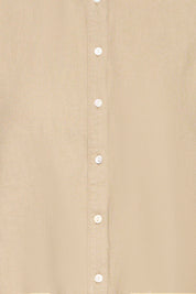 Kurzarmbluse mit Bindedetail gestreift oder beige - Blossom Hair & Fashion