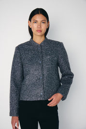 Kurzjacke in Grau mit Struktur - Blossom Hair & Fashion
