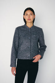 Kurzjacke in Grau mit Struktur - Blossom Hair & Fashion