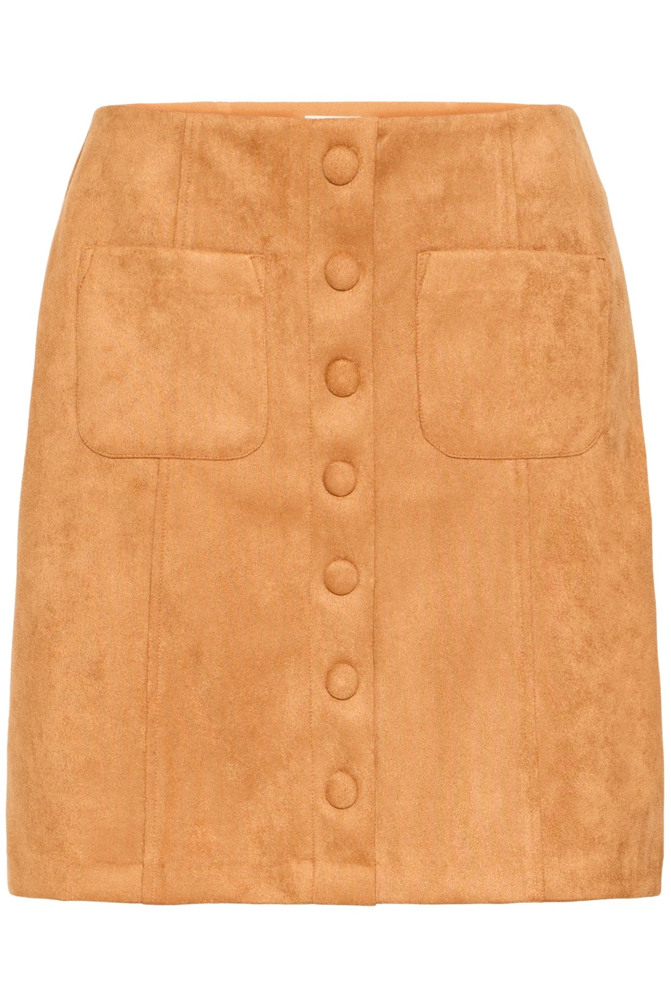 Kurzrock in Camel mit Knopfleiste und Taschen - Blossom Hair & Fashion