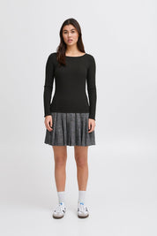 Langarmshirt gestreift in Schwarz oder Beige - Blossom Hair & Fashion