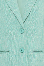 Lässiger Long - Blazer für Damen in Beryl Green - Blossom Hair & Fashion