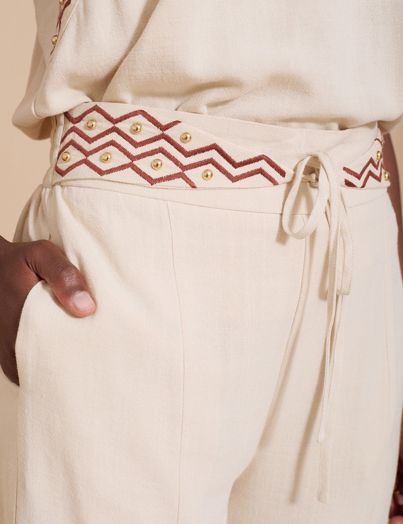 Leichte Sommerhose aus Leinen & Viskose mit Schlitz - Blossom Hair & Fashion