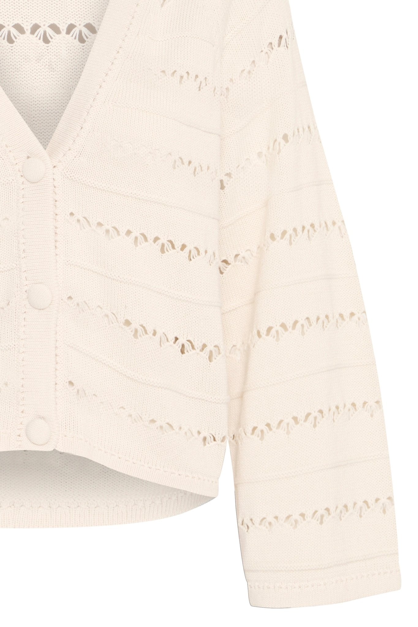 Leichter Strick - Cardigan für Damen – Femininer Look mit Lochmuster - Blossom Hair & Fashion