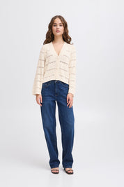 Leichter Strick - Cardigan für Damen – Femininer Look mit Lochmuster - Blossom Hair & Fashion