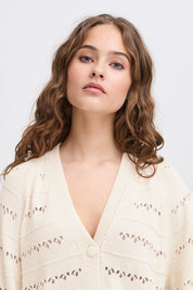Leichter Strick - Cardigan für Damen – Femininer Look mit Lochmuster - Blossom Hair & Fashion