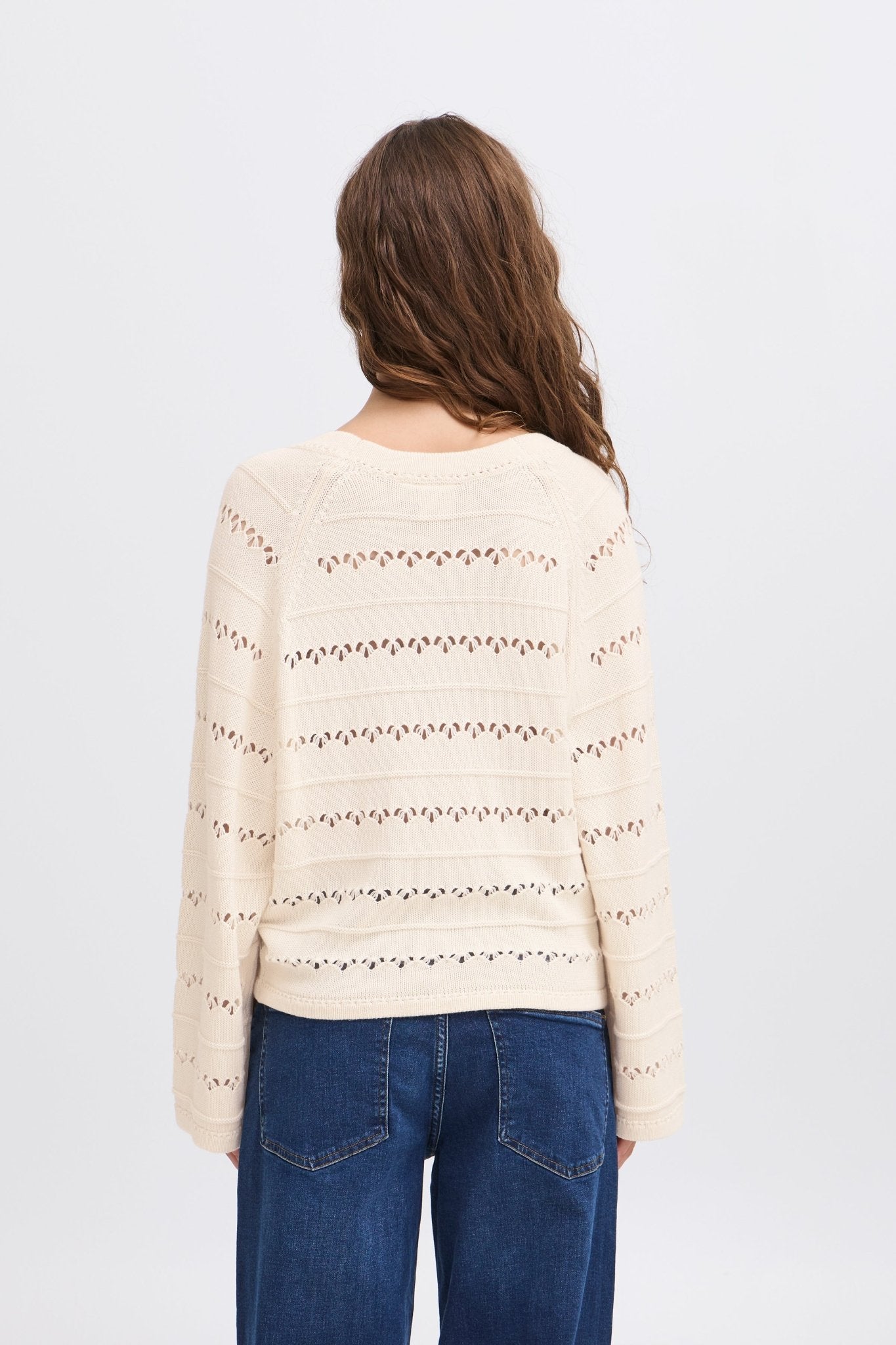 Leichter Strick - Cardigan für Damen – Femininer Look mit Lochmuster - Blossom Hair & Fashion
