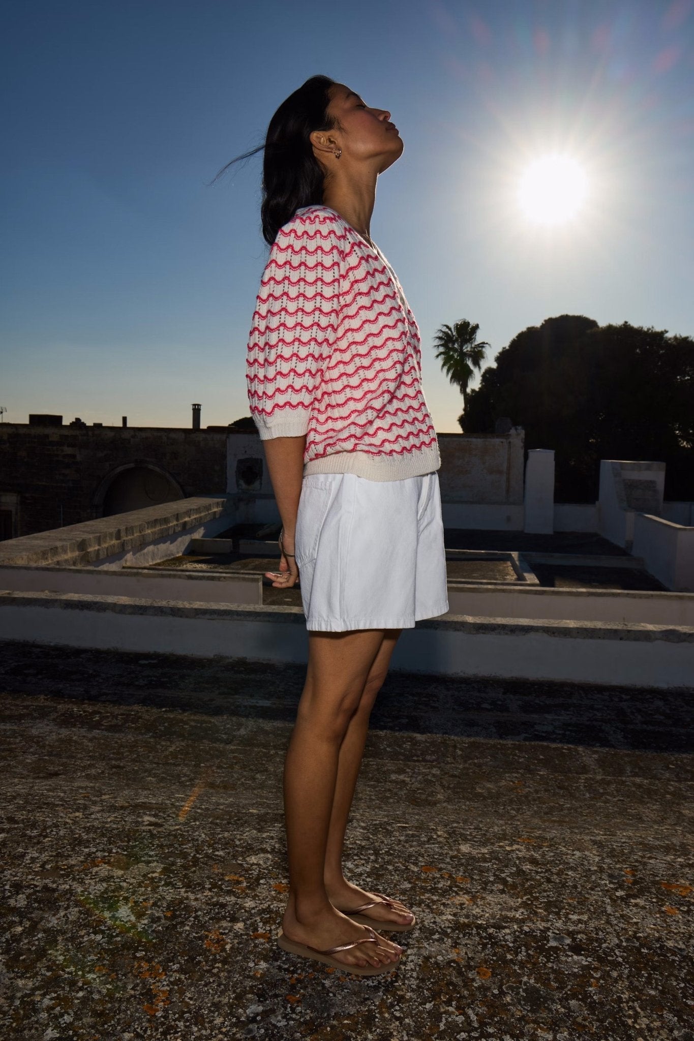 Leichter Strick - Cardigan mit Wellenmuster - Blossom Hair &amp; Fashion