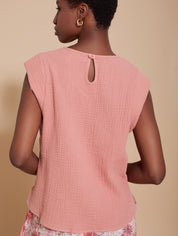 Leichtes Baumwoll - Top in Rosé - Blossom Hair & Fashion
