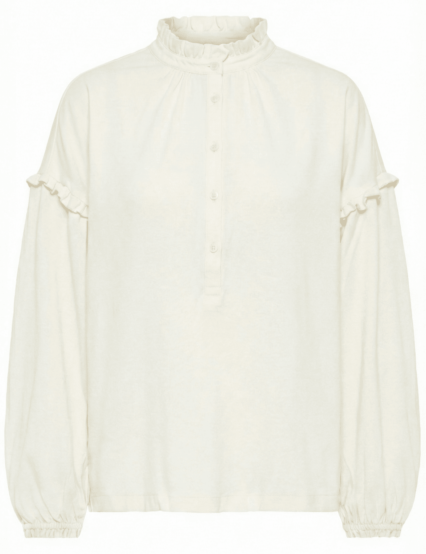 Loose Fit Bluse mit Rüschen - Details in Creme - Blossom Hair & Fashion