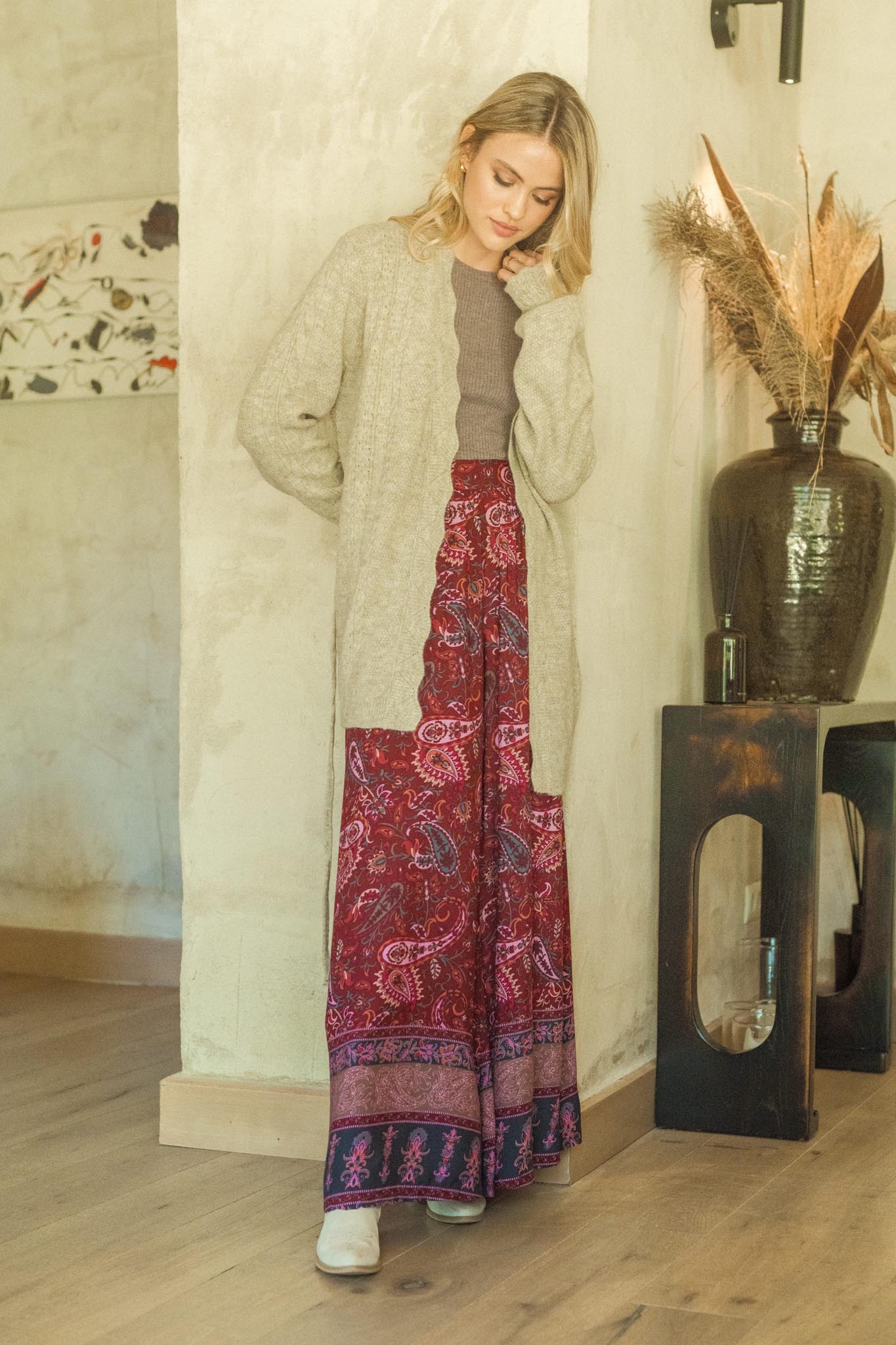 Luftige Damen Palazzo - Hose mit Paisley - Muster - Blossom Hair & Fashion