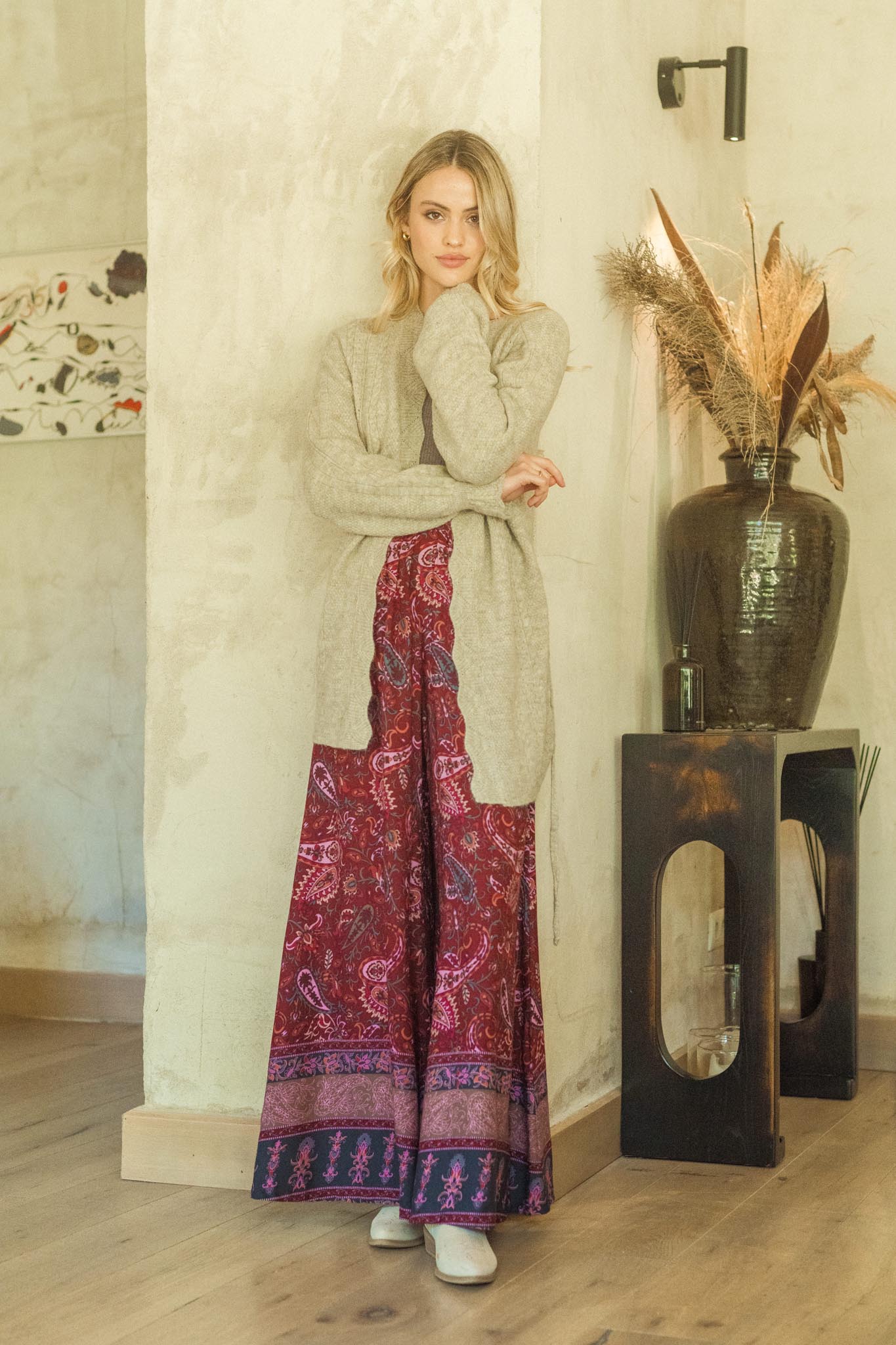 Luftige Damen Palazzo - Hose mit Paisley - Muster - Blossom Hair & Fashion