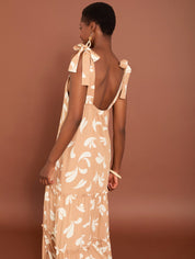Luftiges Maxikleid mit Schleifen aus Viskose & Leinen - Blossom Hair & Fashion