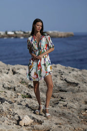 Luftiges Minikleid aus Baumwolle – Boho - Chic mit Stickereien - Blossom Hair & Fashion