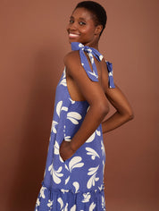 Luftiges Sommerkleid mit Schleifendetails aus Viskose & Leinen - Blossom Hair & Fashion