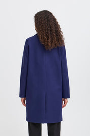 Mantel navy mit Revers, knieumspielend - Blossom Hair & Fashion