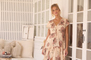 Maxikleid April mit Blumenmuster und V - Ausschnitt - Blossom Hair & Fashion