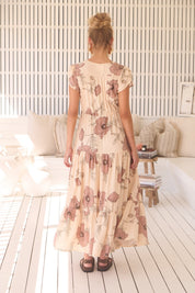 Maxikleid April mit Blumenmuster und V - Ausschnitt - Blossom Hair & Fashion