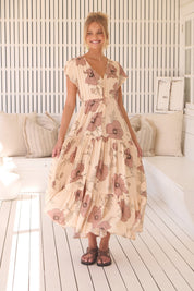 Maxikleid April mit Blumenmuster und V - Ausschnitt - Blossom Hair & Fashion