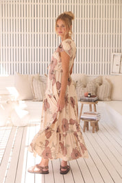 Maxikleid April mit Blumenmuster und V - Ausschnitt - Blossom Hair & Fashion
