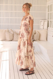 Maxikleid April mit Blumenmuster und V - Ausschnitt - Blossom Hair & Fashion