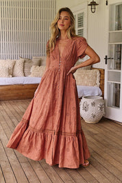 Maxikleid aus 100% Baumwolle mit Stickerei – Femininer Boho - Look - Blossom Hair & Fashion