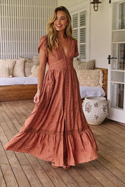 Maxikleid aus 100% Baumwolle mit Stickerei – Femininer Boho - Look - Blossom Hair & Fashion