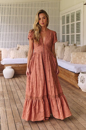 Maxikleid aus 100% Baumwolle mit Stickerei – Femininer Boho - Look - Blossom Hair & Fashion