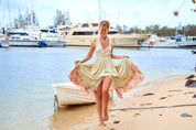 Maxikleid Maisha mit Blumenmuster und V - Ausschnitt - Blossom Hair & Fashion