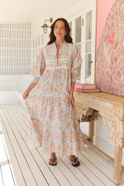Maxikleid mit Blumenmuster und Bindebändern - Blossom Hair & Fashion