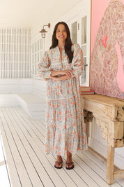 Maxikleid mit Blumenmuster und Bindebändern - Blossom Hair & Fashion