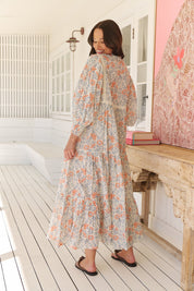 Maxikleid mit Blumenmuster und Bindebändern - Blossom Hair & Fashion